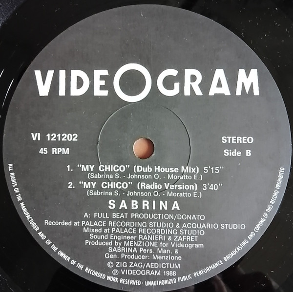 Sabrina - My Chico | Videogram (VI 121202) - 4