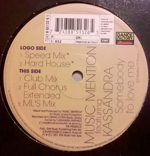 Music Mention Featuring Kassandra - Somebody To Love Me | EMI (7243 8 85132 6 5) - 2 Music Mention Featuring Kassandra - Somebody To Love Me | EMI (7243 8 85132 6 5) - 2