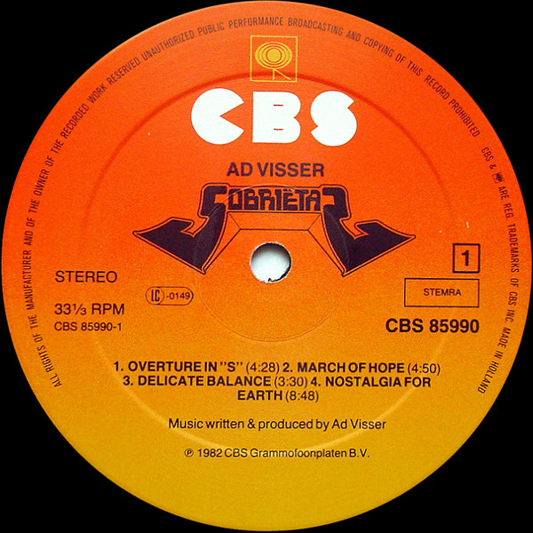 Ad Visser - Sobriëtas | CBS (CBS 85990) - 3