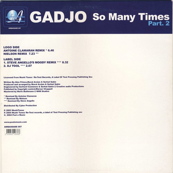 Gadjo - So Many Times (Part 2) | Ambassade Records (Ambassade 007) - 2 Gadjo - So Many Times (Part 2) | Ambassade Records (Ambassade 007) - 2