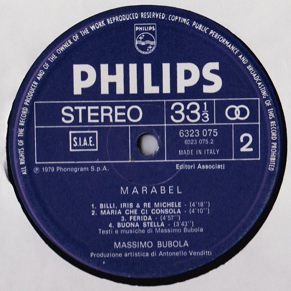 Massimo Bubola - Marabel | Philips (6323 075) - 4