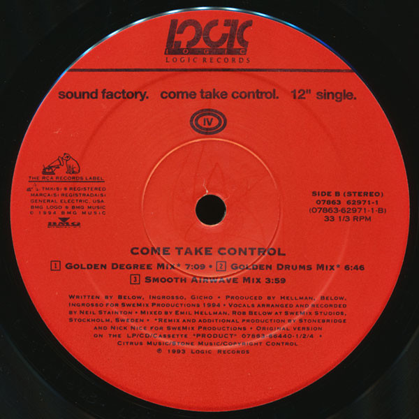 Sound Factory - Come Take Control | Logic Records (07863-62971-1) - 4
