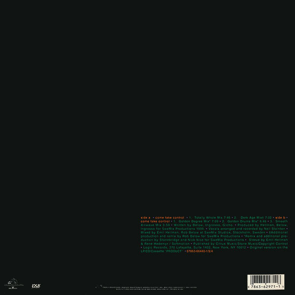 Sound Factory - Come Take Control | Logic Records (07863-62971-1) - 2