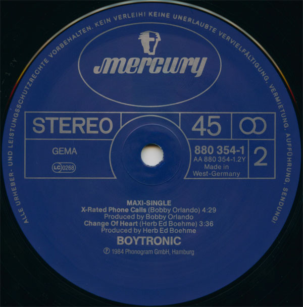 Boytronic - Man In A Uniform (Continental-Mix) | Mercury (880 354-1) - 4
