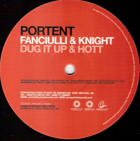 Fanciulli & Knight - Dug It Up & Hott | Portent Records (PORTENT006) - 3