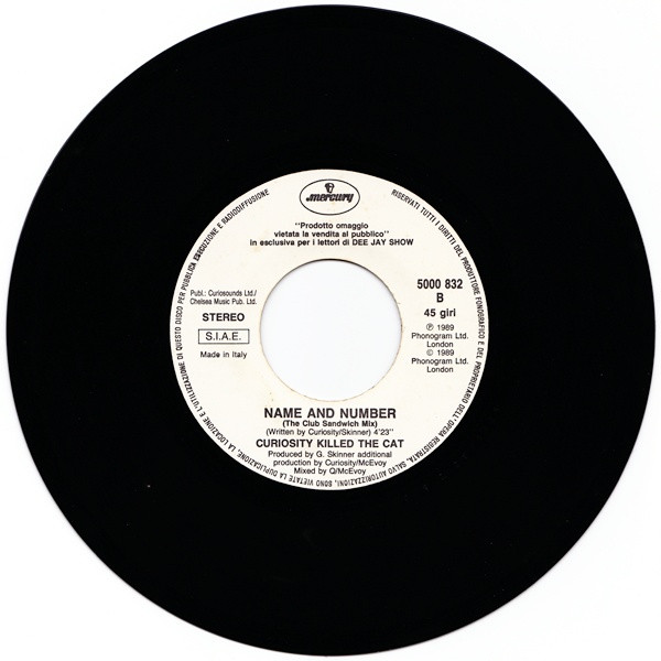Curiosity Killed The Cat - Ball And Chain / Name And Number | Mercury (5000 832) - 4