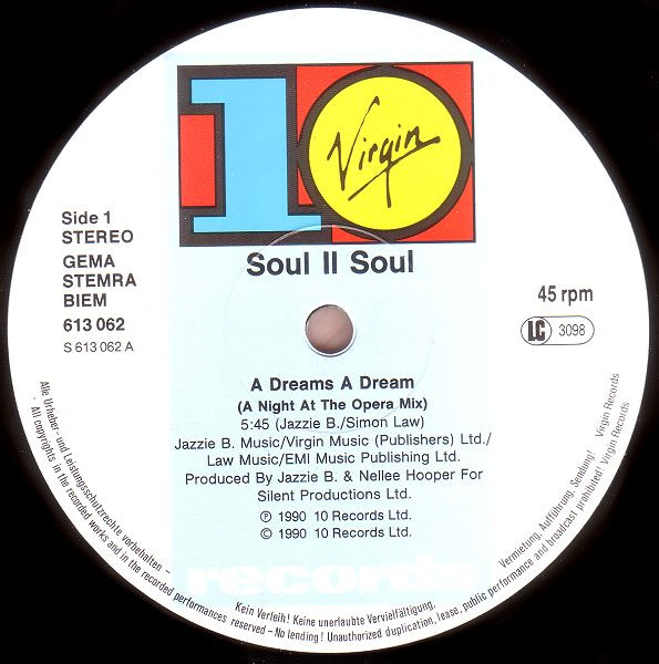 Soul II Soul - A Dreams A Dream | 10 Records (613 062) - 3 Soul II Soul - A Dreams A Dream | 10 Records (613 062) - 3