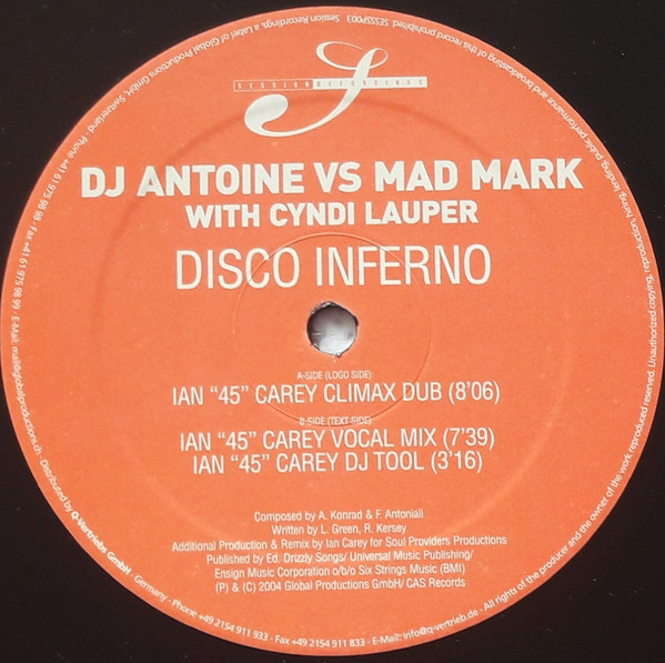 DJ Antoine vs. Mad Mark With Cyndi Lauper - Disco Inferno | Session Recordings (SESS SP 003) - 3 DJ Antoine vs. Mad Mark With Cyndi Lauper - Disco Inferno | Session Recordings (SESS SP 003) - 3