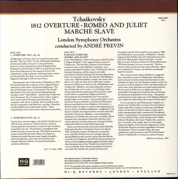 1812 Overture / Romeo And Juliet / Marche Slave