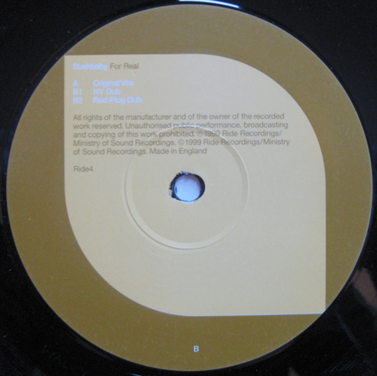 Bushbaby - For Real | Ride Recordings (Ride 04) - 3