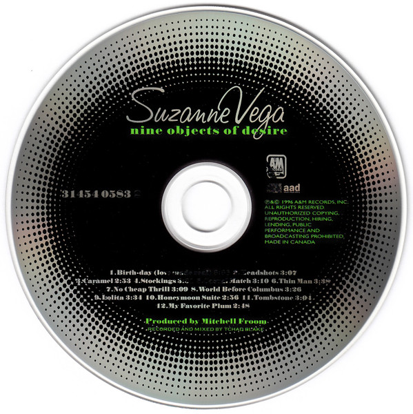 Suzanne Vega - Nine Objects Of Desire | A&M Records (31454 0583 2) - 4 Suzanne Vega - Nine Objects Of Desire | A&M Records (31454 0583 2) - 4
