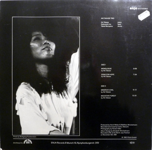 Aki Takase Trio - Song For Hope | Enja Records (enja 4012) - 2