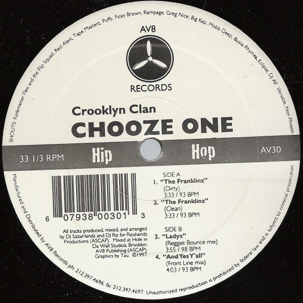 Crooklyn Clan - Chooze One | AV8 Records (AV30) - main Crooklyn Clan - Chooze One | AV8 Records (AV30) - main