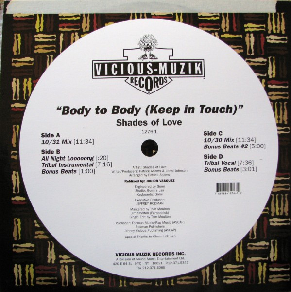 Body To Body (Keep In Touch) (The Junior Vasquez Remixes)
