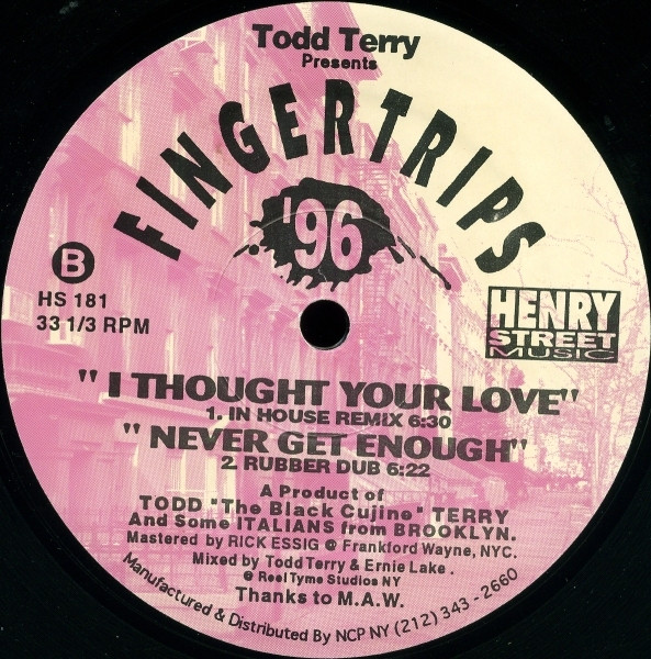 Todd Terry - Fingertrips '96 | Henry Street Music (HS 181) - 3