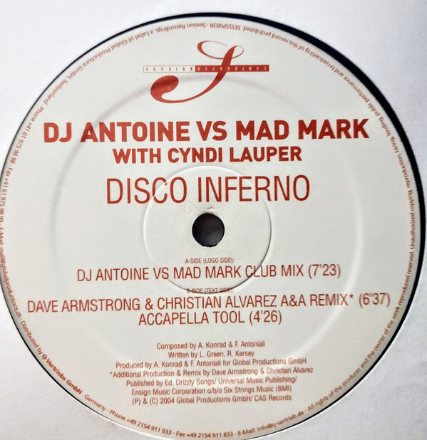 DJ Antoine vs. Mad Mark With Cyndi Lauper - Disco Inferno | Session Recordings (SESSSP003R) - 2 DJ Antoine vs. Mad Mark With Cyndi Lauper - Disco Inferno | Session Recordings (SESSSP003R) - 2
