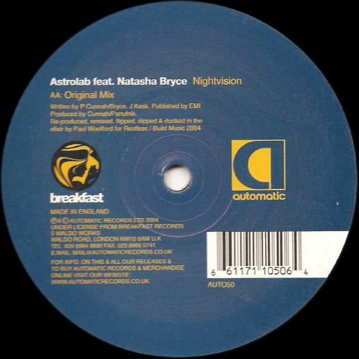 Astrolab Feat. Natasha Bryce - Nightvision | Automatic Records (AUTO50) - main Astrolab Feat. Natasha Bryce - Nightvision | Automatic Records (AUTO50) - main