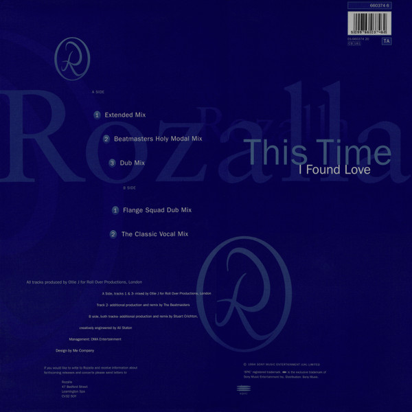 Rozalla - This Time I Found Love | Epic (660374 6) - 2