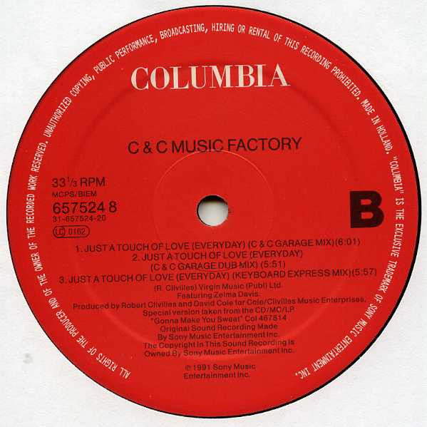 C + C Music Factory - Just A Touch Of Love (Every Day) | Columbia (657524 8) - 4