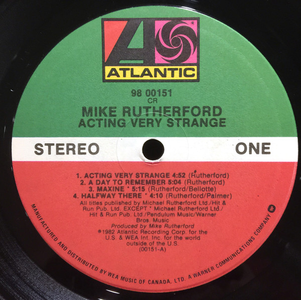 Mike Rutherford - Acting Very Strange | Atlantic (98 00151) - 3