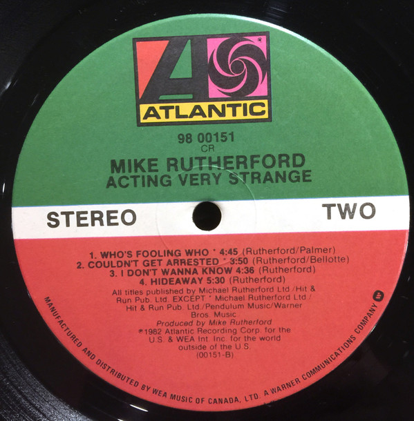 Mike Rutherford - Acting Very Strange | Atlantic (98 00151) - 4