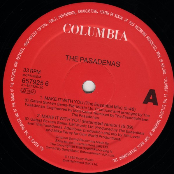 The Pasadenas - Make It With You | Columbia (657925 6) - 4