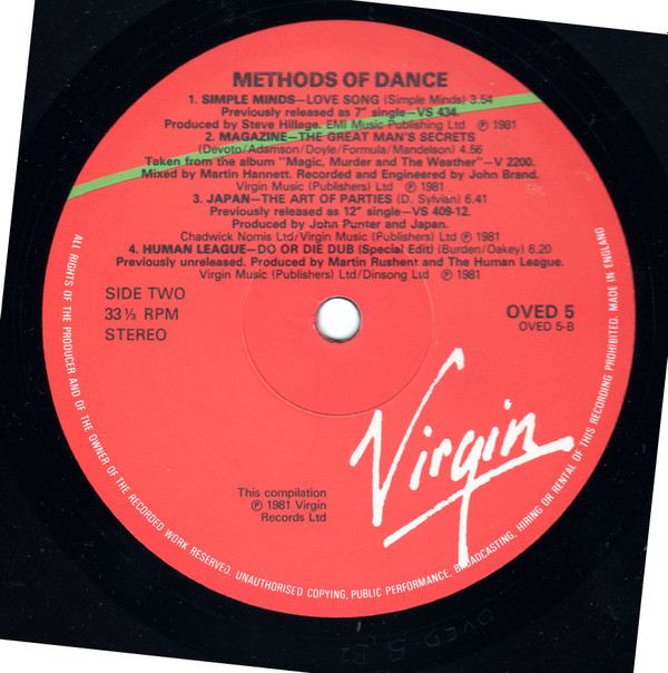 Various - Methods Of Dance | Virgin (OVED 5) - 4 Various - Methods Of Dance | Virgin (OVED 5) - 4