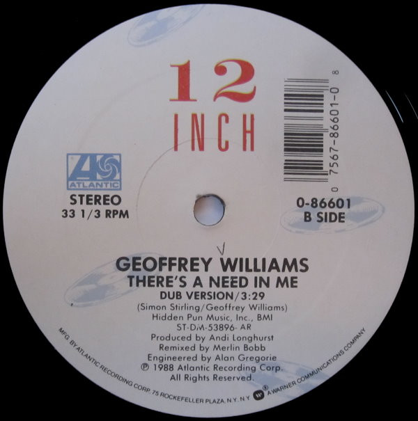 Geoffrey Williams - There's A Need In Me | Atlantic (0-86601) - 3