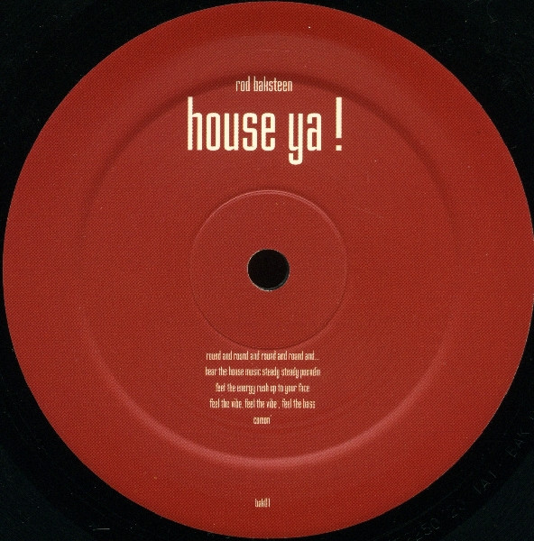 Rod Baksteen - Stolen Soul / House Ya! | Not On Label (BAK01) - 2