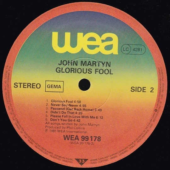 John Martyn - Glorious Fool | WEA (WEA 99178) - 4