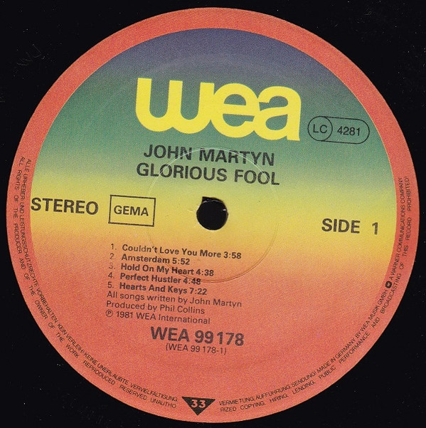 John Martyn - Glorious Fool | WEA (WEA 99178) - 3