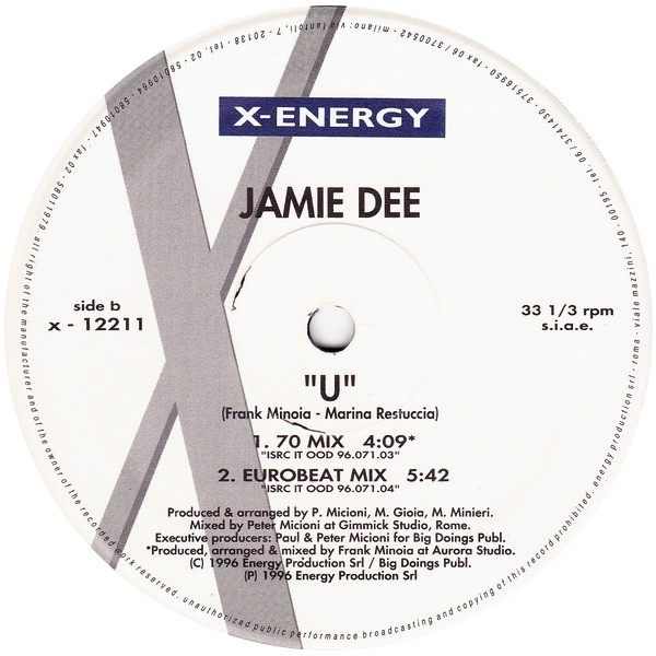 Jamie Dee - U | X-Energy Records (X-12211) - 3 Jamie Dee - U | X-Energy Records (X-12211) - 3