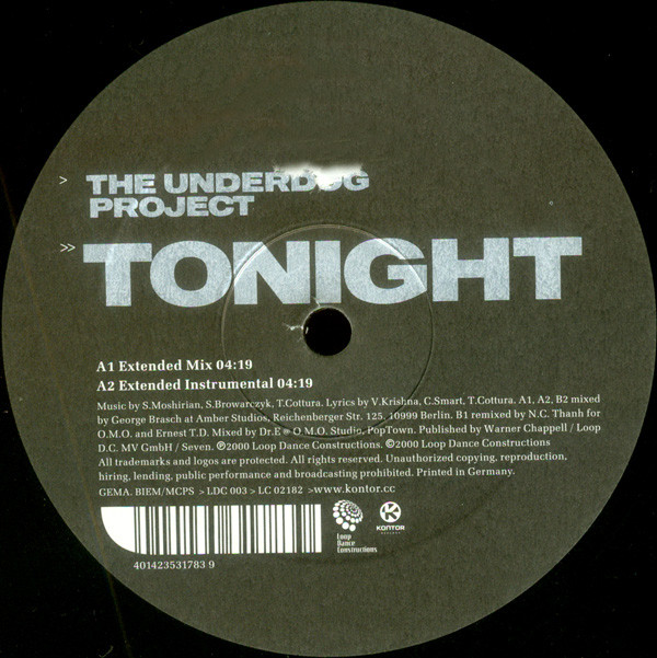 The Underdog Project - Tonight | Loop Dance Constructions (LDC 003) - 2
