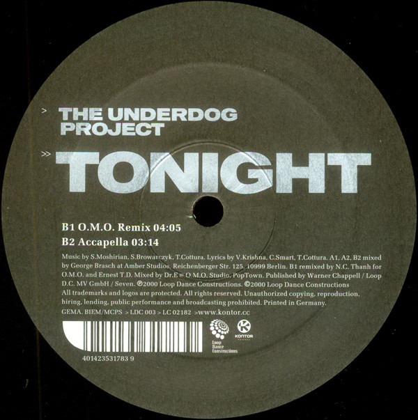 The Underdog Project - Tonight | Loop Dance Constructions (LDC 003) - 3
