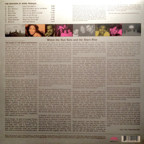 Masters At Work - West End Records - The 25th Anniversary Edition Mastermix (The Masters At Work Remixes) | West End Records (WES2002-1) - 2 Masters At Work - West End Records - The 25th Anniversary Edition Mastermix (The Masters At Work Remixes) | West End Records (WES2002-1) - 2