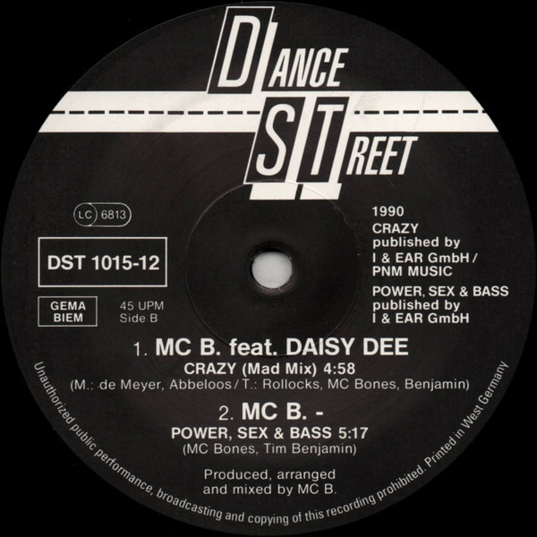 MC B Featuring Daisy Dee - Crazy | Dance Street (DST 1015-12) - 3 MC B Featuring Daisy Dee - Crazy | Dance Street (DST 1015-12) - 3
