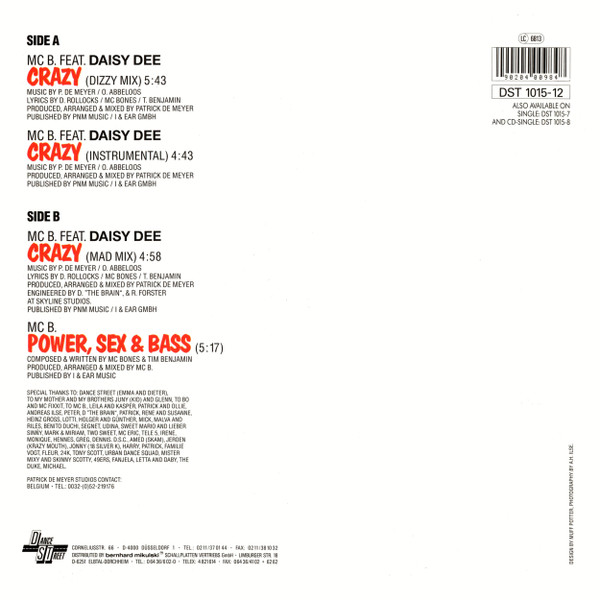 MC B Featuring Daisy Dee - Crazy | Dance Street (DST 1015-12) - 2 MC B Featuring Daisy Dee - Crazy | Dance Street (DST 1015-12) - 2