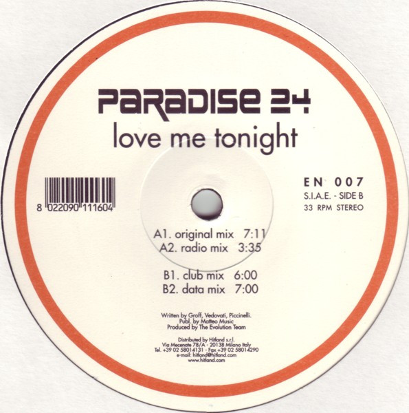 Paradise 24 - Love Me Tonight | Euronoize (EN 007)