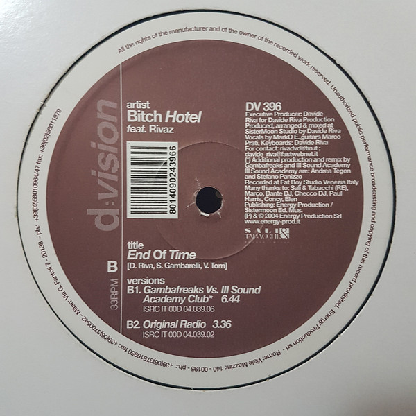 The Bitch Hotel Feat. Rivaz - End Of Time | D:vision Records (DV 396) - 2 The Bitch Hotel Feat. Rivaz - End Of Time | D:vision Records (DV 396) - 2
