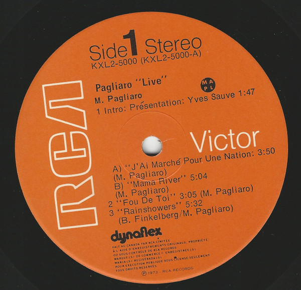 M. Pagliaro - Pagliaro "Live" | RCA Victor (KXL2-5000) - 4