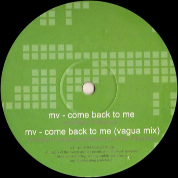 Martin Villeneuve - Come Back To Me | Joystick Music (JSTKEP 001) - main