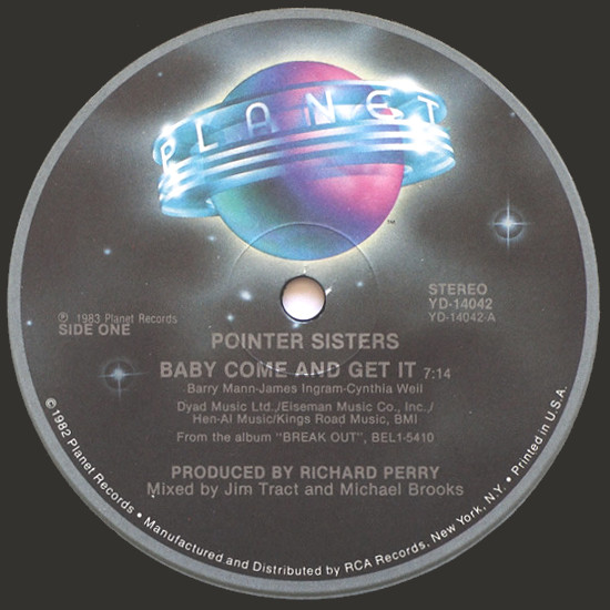 Pointer Sisters - Baby Come And Get It b/w Operator | Planet (YD-14042) - 3 Pointer Sisters - Baby Come And Get It b/w Operator | Planet (YD-14042) - 3