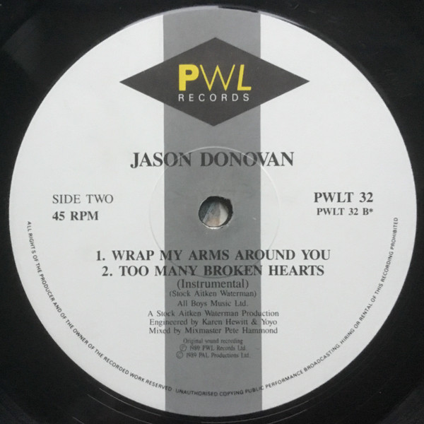 Jason Donovan - Too Many Broken Hearts | PWL Records (PWLT 32) - 6