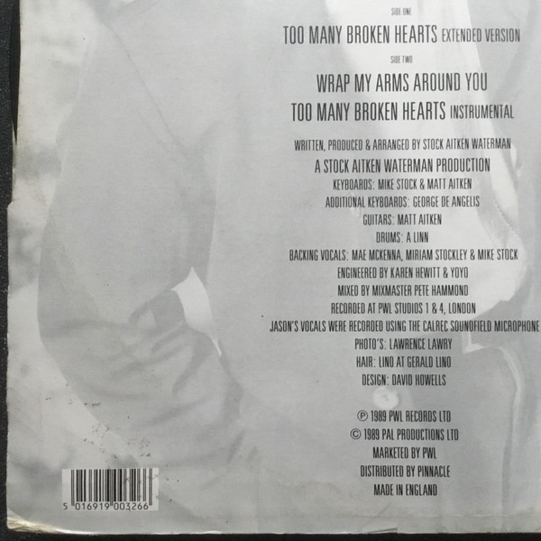 Jason Donovan - Too Many Broken Hearts | PWL Records (PWLT 32) - 4