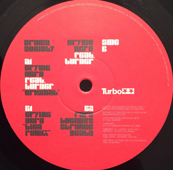 Drama Society Feat. Turner - Crying Hero | Turbo (TURBO 025) - 3 Drama Society Feat. Turner - Crying Hero | Turbo (TURBO 025) - 3