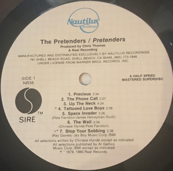 Pretenders - Pretenders | Nautilus Recordings (NR 38) - 3
