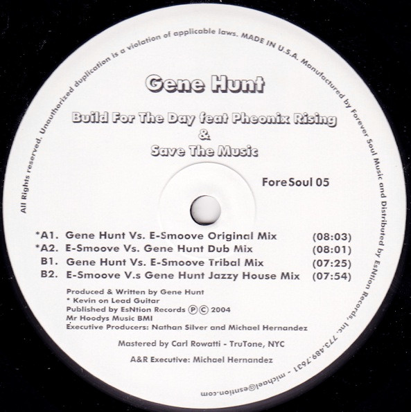 Gene Hunt - Build For The Day / Save The Music | Forever Soul Music (Fore Soul 05) - 4