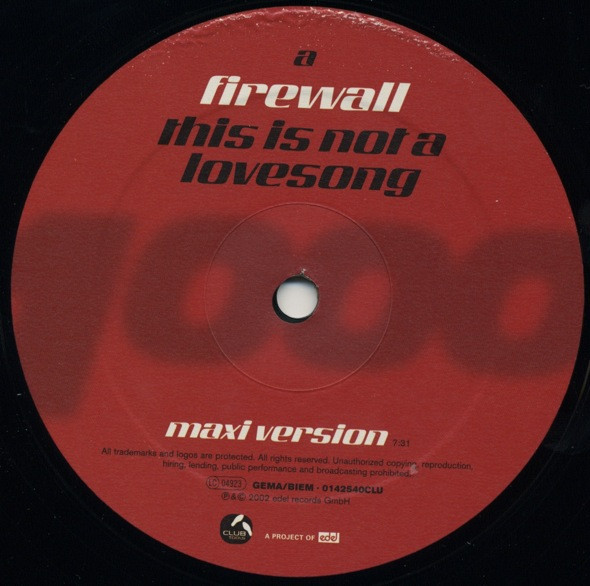 Firewall - This Is Not A Lovesong | Club Tools (0142540CLU)