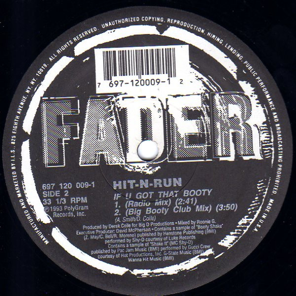 Hit-N-Run - If U Got That Booty | Fader Records (697 120 009) - 2 Hit-N-Run - If U Got That Booty | Fader Records (697 120 009) - 2