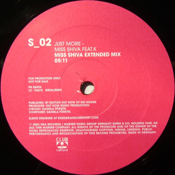 Miss Shiva Feat. K - Just More | Club Culture (PR 06925) - 5 Miss Shiva Feat. K - Just More | Club Culture (PR 06925) - 5